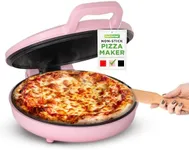 NutriChef Countertop Pizza Maker | 1500W Non-Stick Electric Pizza Cooker | Make 12" Personal Pizzas, Eggs, Toast & More | Cool-Touch Handles, Compact & Space-Saving | Temp Range 175-400°F | Pink