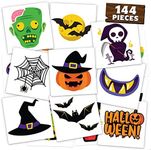 Halloween Temporary Tattoos For Kids Halloween Party Favors - 144 Pieces in 48 Unique Designs - Bulk Prizes Assorted Goodies Tattoos Goody Bag Stuffers