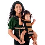 LuvLap Royal Hip Seat Baby Carrier with 4 Carry Positions, Baby Carrier with Hip seat for 6 to 24 Months Baby, Adjustable New-Born to Toddler Carrier, Max Weight Up to 15 Kgs (Black)