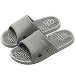 Reflexology Slippers Foot Massager for Plantar Fasciitis Acupressure Acupuncture Slippers Arthritis Pain Relief for feet Man Women Stress Relief Gifts (Grey, UK Men 6-6.5)