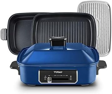 TODO 1400W Multifunction Cooker Electric BBQ Grill Pan Cooking Hot Pot Steamer