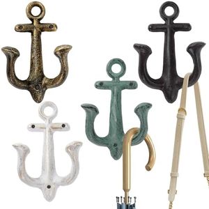 Notakia Decorative Wall Mounted Antique Shabby Chic Metal Home Bathroom Towel Coat Hooks Hanger, Vintage Rustic Cast Iron Wall Hooks (Large Nautical Towel Hooks 4Pcs)