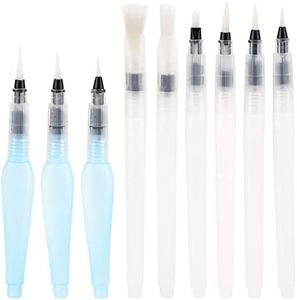 9 Pcs Watercolor Brush Pens, Water Color Pen, Refillable Watercolor Paint Brushes, Water Coloring Brush for Painting, Drawing and Art Supplies