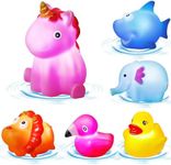 Jovicos Baby Bath Toys, LED Light Up Bath Toys for Babies, 6 Pack Colorful Animals Kids Sensory Toys for Toddler Sensory Toys for Autism