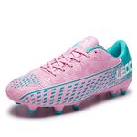 LEOCI Football Shoes for Big Kids (Boys and Grils) Men's and Women's Outdoor Unisex Soccer Cleats Firm Rugby Boots