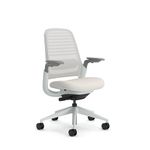 Steelcase Series 1 Ergonomic Office Chair With LiveBack Lumbar Support And 4D Armests Seagull; Made in Europe, Beige