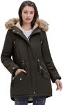 Royal Matrix Women's Winter Coats Fleece Lined Parka Jacket Hooded Long Winter Warm Parka Coat with Pockets (Army Green, 6)