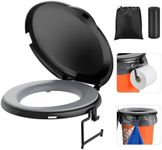 Bucket Toilet Seat with Cushion, 5 Gal Bucket Toilet Seat with Lid for Camping, Soft Cushion Toilet Seat with Storage Bags and Disposable Toilet Bags, Camping, Hiking, Emergency, Car, Boat