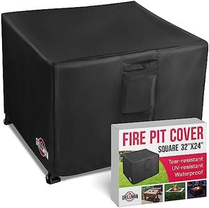 Heavy Duty Fire Pit Cover, Fits 28-32 Inch Gas Fire Pit - Premium 600D Polyester Square Fire Pit Cover, Firepit Covers Square, Outdoor Fire Pit Cover, Patio Fire Pit Cover Square, Fire Table Cover