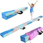 FC FUNCHEER 8FT Folding Balance Beam -Gymnastics Floor Beam - Gymnastics Equipment- Anti-Slip Bottom - Suede Cover - Carry Bag for Kids/Adults Home & Gym Center