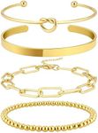 Reoxvo Gold Charm Bangle Bracelets 