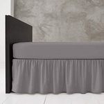 Comfy Nights Plain Dyed Polycotton Easy Care Frilled Base Valance In 19 Colors (Small Double/4Ft, Charcoal)