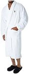 POLO RALPH LAUREN mens Microfiber Plush Robe, White, S