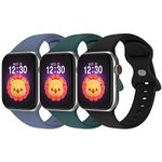 Bandkids 3 Pack Band for Kids Apple Watch Band 38mm 40mm 41mm 42mm 44mm 45mm 49mm,Boys and Girls Sport Apple Watch Bands, Soft Silicone Strap Replacement for iWatch Bands Ultra SE Series 8 7 6 5 4 3