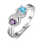 Birthstone Infinity Rings Promise Rings