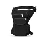 GUSTAVE® Motorcycle Waist Drop Leg Bag for Men Women Storage Bag Waist Leg Bag Oxford Cloth Multi-Pocket Thigh Bag Quick Release Buckle Belt Outdoor Waist Bag for Cycling, Hiking, Camping