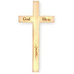 Incredible Gifts India Wooden Boy Engraved Faith Cross for Christmas Decoration, Wood Cross | Christmas Gifts (Wood, 8x4in)