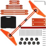 Stair Tread Template Tool, 8-56inch Adjustable Length Stair Measuring Tool Jig with Wrench, High Precision Stair Tread Gauge Measuring Tool for Cutting Perfect Stairs, Risers, Shelves, and Drywall