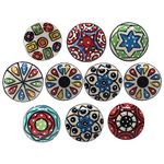 Ajuny Ceramic Knobs and Pulls for Dresser Drawers Kitchen Cabinets Bathroom Cupboards in Vibrant Colors Set of 10