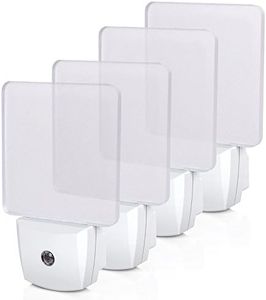 DEWENWILS Plug-in LED Night Light with Light Sensor, Auto Dusk-to-Dawn Sensor, Led Night Lights for Bathroom, Hallway, Bedroom, Living Room, Flat Clear Design, Daylight, UL Listed, 4Pack