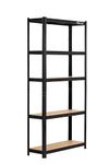 Rhino Racking - 5 Tier Heavy-Duty Industrial Storage Shelves - Black - 180x90x30cm