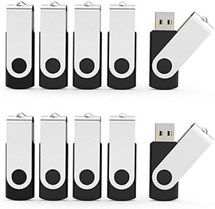 Aiibe 32GB 10 Pack USB Flash Drive 32GB USB Stick Bulk USB Drive 2.0 USB Key USB Thumb Drive Flash Drives 32gb Memory Stick for Laptop (Black,10pcs)