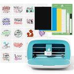 Likcut Vinyl Cutting Machine, Mini Portable Sticker Maker with Built-in Storage, die Cutting Machine for Vinyl, HTV, Cardstock, Included Cutting Mat, Pen, Vinyl Bundle, Weeding Tool, Blue