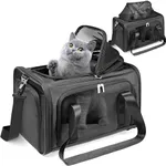 YUDODO 20 lbs Top-Expandable (Removable) Pet Carriers Airline Approved Mesh Cat Carrier Anti-Scratch Dog Cat Travel Soft Sided Carrier Foldable Portable Small Dog Carrier