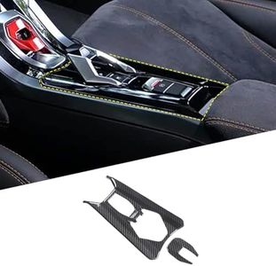 RURZTDAKM Real Carbon Fiber Car Center Console Shift Decoration Frame Panel Cover for Lamborghini Huracán 580/610 2014-2021 Car Interior Accessories 2 PCS (Black Carbon-Shift Panel Frame)