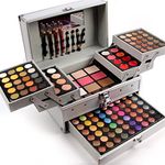 Pure Vie Professional 132 Colors Eyeshadow Concealer Blush Eyebrow Powder Palette Makeup Contouring Kit with Aluminum Case - Ideal for Professional and Daily Use