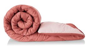 BSB HOME 220 GSM Solid Plain Reversible Summer Microfiber AC Comforter/Duvet| All Season Single Size 3 Layered Quilted Blanket for Single Bed (220 cm x 152 cm, Candy Pink)