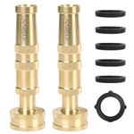 STYDDI Brass Hose Nozzle, 2 Pack Heavy-Duty Adjustable Garden Twist Hose Nozzle Shut Off Valve, Suitable for Watering Flowers, Lawns, Cleaning Ground, Cleaning Car