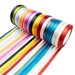 Tosnail 20 Pack 0.4" x 24 Yards Each Satin Ribbon Roll Silk Ribbon Roll for Gift Wrapping, Party Decoration or Craft Projects