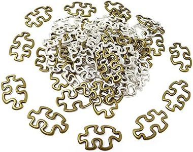 Honbay 60PCS Alloy Big Puzzle Pieces Charms Pendant Tibetan Style Jigsaw Charms Metal Linking Rings for Bracelet Jewelry DIY Craft Making (40×18mm)