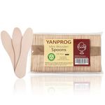 YANPROG Mini Wooden Spoons Small Tasting Spoons 3" Ice Cream Spoons 100Pcs, Natural Birch Biodegradable Compostable Wooden Cutlery for Parties, Weddings, Camping