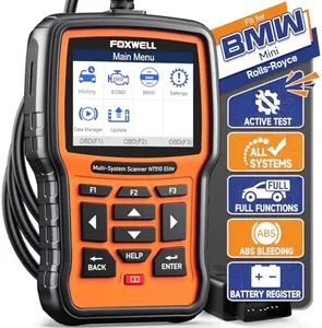 FOXWELL NT510 Elite Scan Tool fit for BMW Scanner Full Diagnostic Tool OBD2 Scanner, All System Bi-Directional Control Code Reader with All Reset Services, Battery Registration Tool fit for BMW Mini