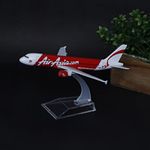 ARTVARKO Aeroplane Air Asia Airlines Scale Model Die Cast Metal Aircraft Highly Detailed Replica Gift for Aviation Enthusiasts Multicolor 16 CM