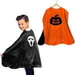 Sarvda Halloween Capes For Boys & Girls Superhero Capes For Kids Printed Capes For Kids Halloween Stylish Costume For Theme Parties, Functions, Roleplay, Cosplay, Carnival (Orange Pack of 1)