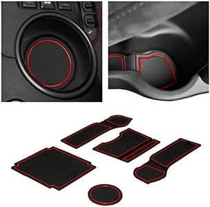 CupHolderHero fits Nissan 370Z Accessories 2009-2020 Premium Custom Interior Non-Slip Anti Dust Cup Holder Inserts, Center Console Liner Mats, Door Pocket Liners 5pc Set (Red Trim)