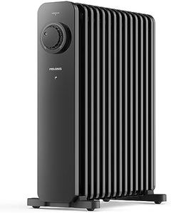 PELONIS PHOENIX 13M Oil Filled Radiator 2500W, Silent Space Heater - 13 Fins with Adjustable Thermostat, Black