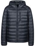 Wantdo Packable Down Jacket Men with Hood Ultra Light Weight Short Down Jacket(Dark Grey,Medium)