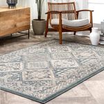 nuLOOM OWMN04C Vintage Tile Becca Area Rug, 9' x 12', Blue