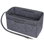 Soyizom Felt Tote Handbag Purse Organiser 2in1 Bag Tote Insert Bag in Bag Handbag Liner Tote Organiser Bag Pouch（Dark Grey，Large