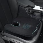 Amazon Basics Coccyx Seat Cushion for Car Seat & Driving Comfort | 45 x 35 x 8 cm Memory Foam Pillow | U-Shaped |Breathable Mesh Cover for Car, Office, Home – Black
