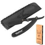 MARKHOR® Cut Throat Razor Kit, Matte Black Straight Razor, Professional Barber Razor, Premium Quality Straight Edge Razor, Moustache & Beard Shaving Razor, Single Blade Razor