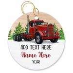 Personalized Text & Year Name Truck Driver Ornament Christmas 2024, Trucker Ornament Gift for Men Dad Uncle, Trucking Ornament, Best Truck Driver Xmas Tree Ornament, Merry Christmas Trucker Ornaments