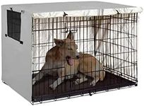 maxant Dog Crate Cover, Metal Dog Cage Cover with Removable Tray, Foldable Puppy Cat Training Crate Cover, Portable Dog Crate Cover, 30-48 inches (Grey, S)