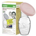 haakaa Manual Breast Pump Breastfeeding Pump with Food Grade Silicone Cap (Blush) 4oz/100ml