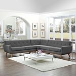 Modway Engage L-Shaped Sectional Sofa, Gray