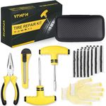 VFMFM Tyre Repair Kit - Car Tyre Puncture Repair Kit - Emergency Fix Puncture for Car, Motorcycle, Truck, Van, ATV, Tractor & More - Tubeless Tyre Repair Kit with 20 Strings and Storage Case